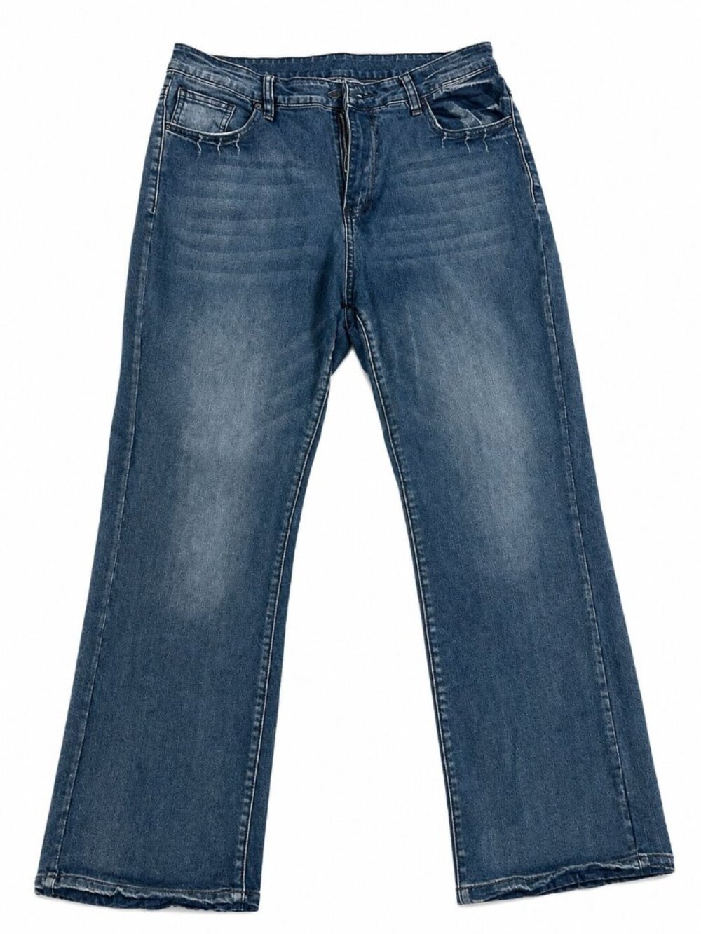 Women's Fade Blue Bootcut Jeans XXL Stretch Denim Casual Five Pocket Pants